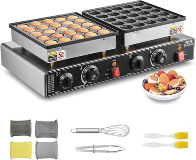Wafelmaker - Wafelijzer - Lekkere Wafels Maken - Antiaanbaklaag - Compact Formaat - Zwart