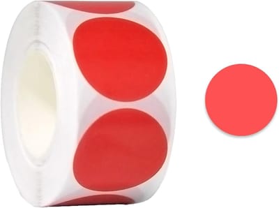 Rode Ronde Stickers, 1 Rol van 500 Stickers, 25mm Labels voor Organisatie en Decoratie, Kleine Plakpunten