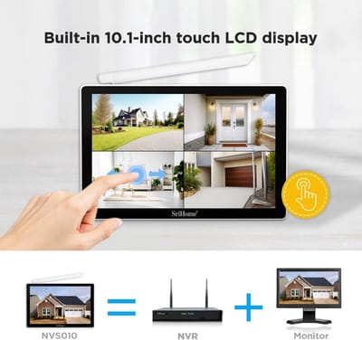 Draadloze 4-Camera Beveiligingsset met 10,1 inch Monitor en Nachtzicht