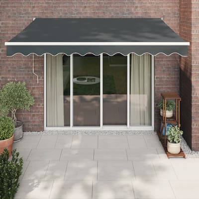 vidaXL - Luifel - uittrekbaar - 3x2,5 - m - stof - en - aluminium - antracietkleurig