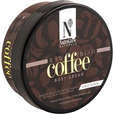 NutriGlow Natural's Raw Irish Coffee Body Cream Non Greasy, Lightweight 7.05 oz 7.05 oz black