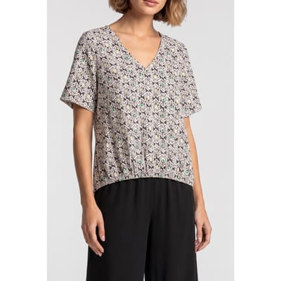 Studio Anneloes All Over Flower Printed Top Multi Color Größe: XS | Blusen Outlet | Damen
