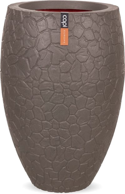 Capi Europe - Vaas elegant deluxe Clay NL - 51x72 - Warm taupe - Opening Ø31 - Bloempot voor binnen en buiten - Levenslang garantie - Breukbestendig - 100% Recyclebaar - CO2 Neutraal geproduceerd - KWTC1138