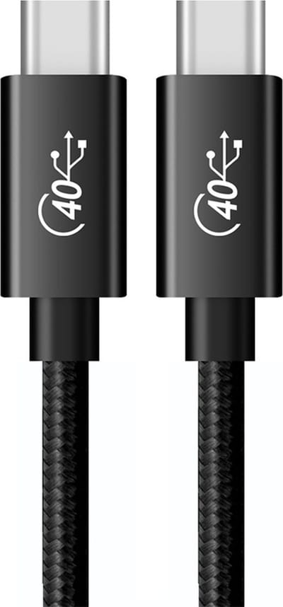 USB-C naar USB-C Thunderbolt 4 kabel - 100W 5A 8K - USB 4 - 50 CM - 40Gbps - oplader en data kabel - geschikt voor o.a. Telefoon en Laptop - zwart