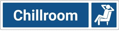 Chrillroom deurbordje met zelfklevende strip | Forex Re materiaal | 20 x 5 cm