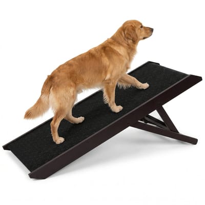 Lomera Hondenloopplank - Hondentrap - Opvouwbaar - Verstelbaar - Antislip - voor Bank en Bed - Hondenhelling - voor Honden en Katten - Hout - Inklapbaar - Hondenoprit - Huisdiertrap - Hondentrapje - voor Grote en Kleine Honden - Dierenhelling