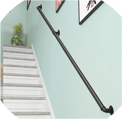 Trapleuning Metaal - Stevig Handvat - Veilig Traplopen - Roest Coating - 230 cm - Zwart