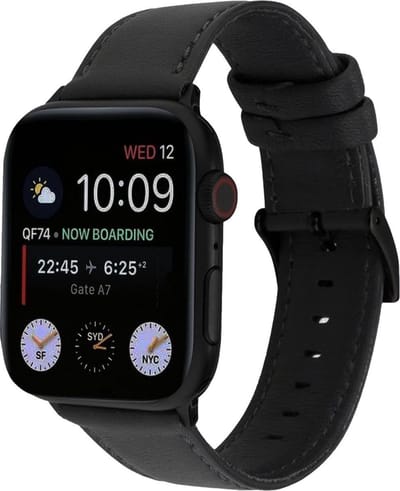 Fungus - Smartwatch bandje - Geschikt voor Apple Watch 38 / 40 / 41 mm - Series 1 2 3 4 5 6 7 8 9 SE iWatch - PU leer - Zwart