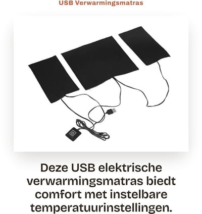 Dailygoods - USB Verwarmingsmatras met Instelbare Temperatuur