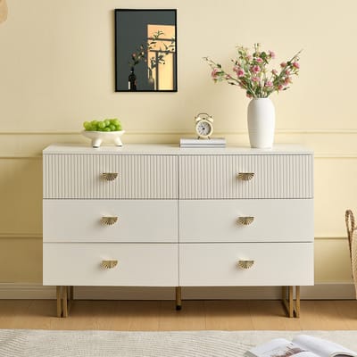 VVBV Ladekast 120x40x75 cm - Verstelbaar, Voor Woonkamer, Voor Slaapkamer/Gastenkamer, Voor Hal/Entree - MDF Wit/Eiken