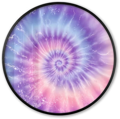 Poster in lijst Rond - Fotolijst 60x60 cm - Posters - Pasteltinten - Paars - Spiraal - Marmer - Ronde posterlijst zwart - Decoratie - Wanddecoratie woonkamer - Muurdecoratie slaapkamer