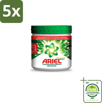 5 x Ariel Vlekverwijderaar Diamond Bright Witte Was 500 gr - Grootverpakking - Ariel Diamond Bright - Vlekkenverwijderaar - Witte Was - Waspoeder - Koud Water