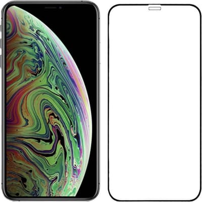 Smartphonica iPhone Xs Max full cover tempered glass screenprotector van gehard glas met afgeronde hoeken geschikt voor iPhone Xs Max