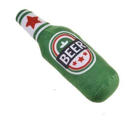 Nouvelle Bouteille de Vodka Whiskey Remplie de Peluche Siffle et Fait des Sons Jouet à Mâcher Grincement de Dents pour Chien Animal de Compagnie 24*7 vert