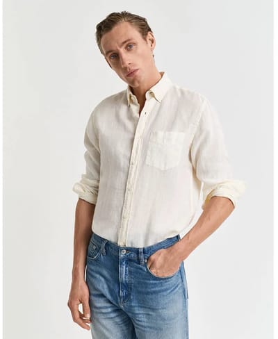Gant 3240120 Overhemd Met Lange Mouwen Beige XL Man