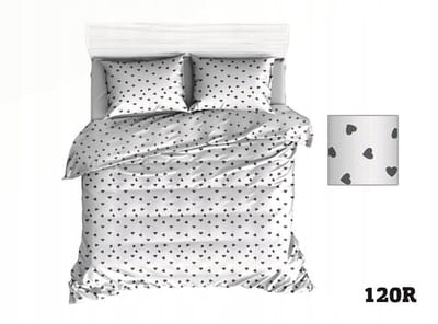 Katoenen Kinderbeddengoed 90x120cm - Witte Hartjes Print