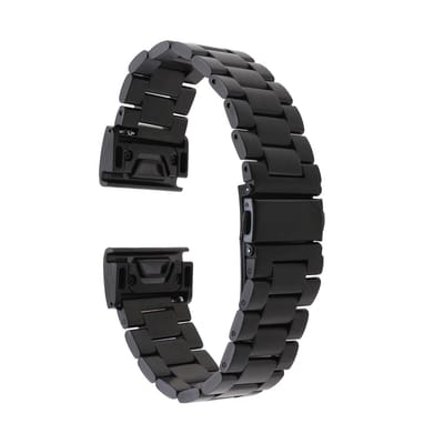 Dailygoods - Horlogeband vervanging - Roestvrij staal - Geschikt voor Garmin Fenix 7X - Zwart - Comfortabel en stijlvol - 130-235mm