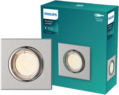 Philips Peridot inbouwspot - GU10 fitting - Nikkel - Vierkant - Richtbare spot