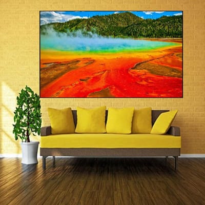 Volledige boor 5D DIY Diamond schilderij Yellowstone National Park borduurwerk kruissteek 20X30CM red