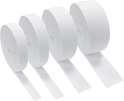 Elastische banden 4 stuks 10 mm 20 mm 30 mm 40 mm breed voor broeken, handwerk en naaien, wit rubber