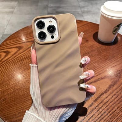 Coque de téléphone motif volants satinés ondulations de luxe pour iPhone 11 12 13 14 15 16 Pro Max X XR XS 7 8 Plus Housse de couleur unie antichoc For iPhone 16