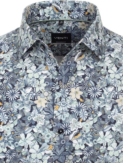 Gebloemd Venti Overhemd Kent Boord Modern Fit 144274900-100 - XXL
