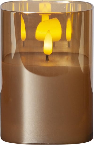 Star Trading LED lantaarn 'Flame' met flikkerend effect, batterij, timer, amberkleurig, 12,5cm