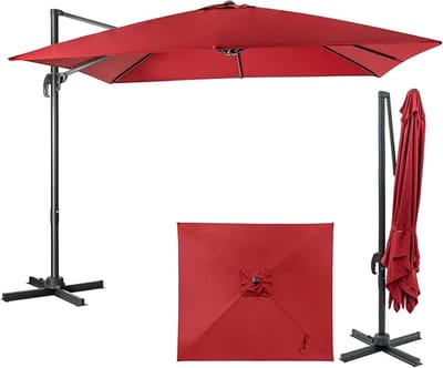 KOMFOTTEU Parasol van 300 cm - zweefparasol - 360° draaibaar, tuinparasol - met UV-bescherming - voor tuinen en balkons