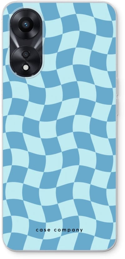 Case Company® - Hoesje geschikt voor Oppo A78 5G hoesje - Grid Blauw - Soft Cover Telefoonhoesje - Bescherming aan alle Kanten en Schermrand