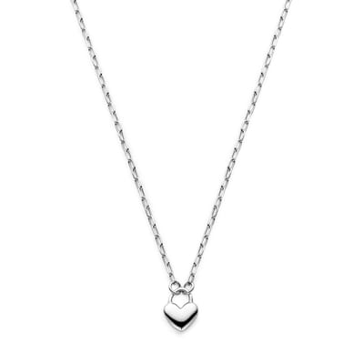 YO&NO Ketting hartje - Sieraden Vrouw - 41 + 5 cm - Dames - Gerhodineerd 925 zilver