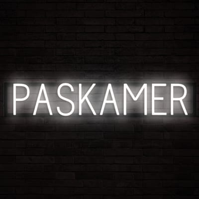 PASKAMER - Lichtreclame Neon LED bord verlicht | SpellBrite | 83,52 x 16 cm | 6 Dimstanden & 8 Lichtanimaties | Reclamebord neon verlichting