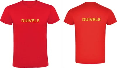 Eizook - Uniek T-shirt - Tekst DUIVELS - Voetbal - Feest - Festival - Carnaval - Sport - Spel - Medium