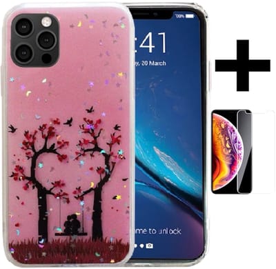 Hoesje Geschikt voor Apple iPhone 12 Pro Max silicone/iphone 12 pro max hoesje/TPU back cover print + Gratis screenprotector (2)