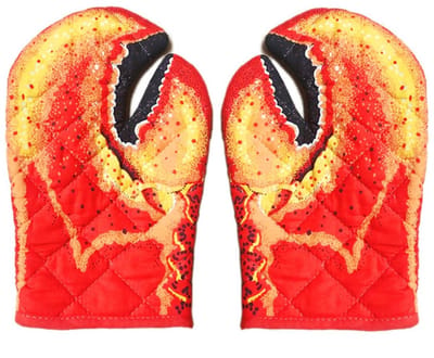 Dailygoods- Ovenwanten Hittebestendig - Krabklauw Ontwerp - Katoenen Ovenwanten - Keukenhandschoenen - Comfortabel - Perfect voor Bakken/Koken