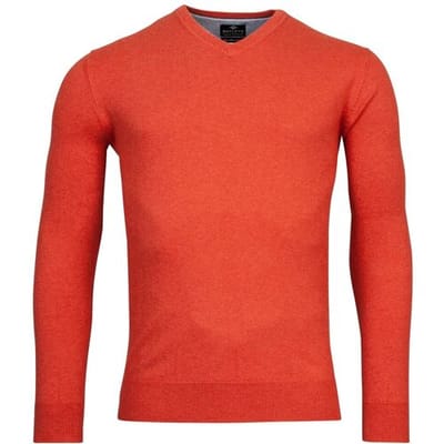 Baileys Trui V-Neck Single Knit Uni Pima Cotton Dark Cerise / male