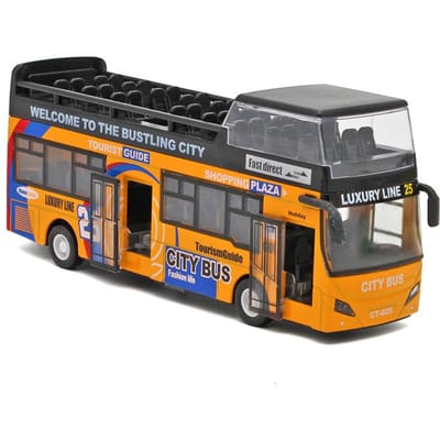 1/32 Schaal Dubbeldekker Toeristenbus Speelgoed Legering Diecast Auto Model Simulatie Geluid En Licht Met Model Speelgoed Voor Kinderen Cadeaus