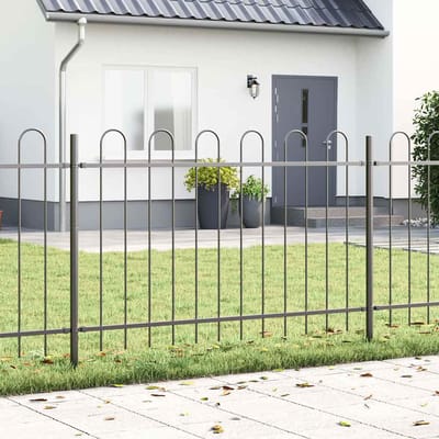 vidaXL - Tuinhek - BOXTEL - 7 - st - 11,9 - x - 1,2 - m - Poedergecoat - staal - Grijs
