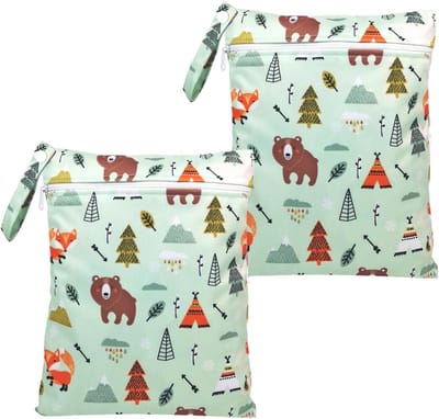 Natte Luiertas - Wasbare Babyzak - Reizen & Strand - Waterdicht TPU Materiaal - 25x20 cm - Groen