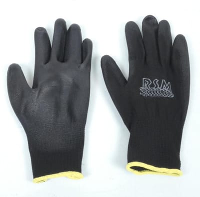 Gant d'atelier noir taille 7 RSM pour mécanique moto auto paume polyuréthane