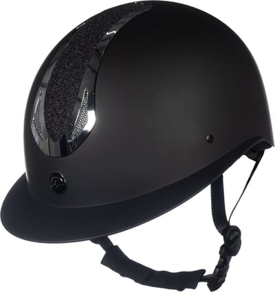 Rijhelm veiligheidscap Illusion zwart maat M (55-57) zwart/glanzend zilver