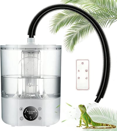Terrarium Luchtbevochtiger - Mist Maker - Optimale Luchtvochtigheid - Automatische Monitoring - 4 Liter Tank - Wit