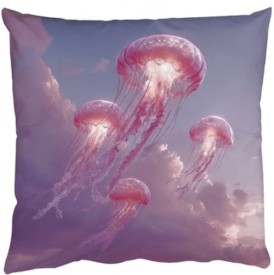 Sierkussens - Kussentjes Woonkamer - 50x50 cm - Kwallen - Roze - Wolken