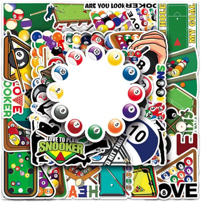Allecto - Vinylstickers - Tafeltennis - Waterdicht - 50 stuks - Graffitistickers - Decoratie voor spullen - Leuk voor kinderen en tieners