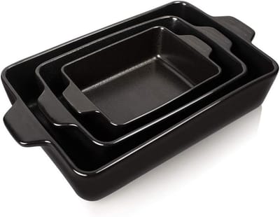 PromoHome Keramische Ovenschaal Set - Rechthoekige Bakvormen voor Lasagne en Ovenbereidingen