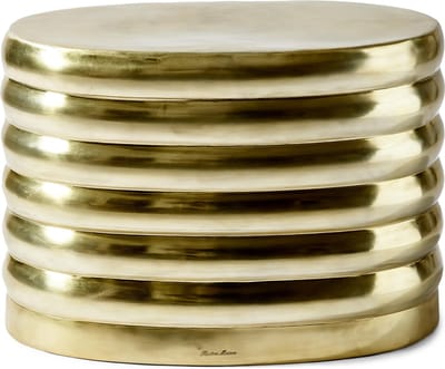 Riviera Maison Times Square Pouf - Poef - Aluminium - Goud