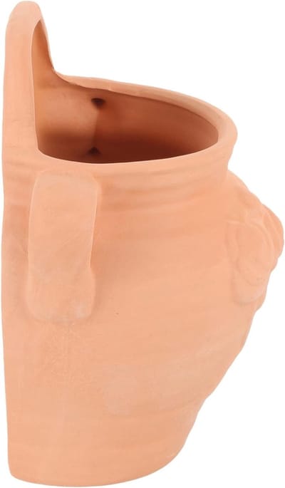 Hangende Keramische Plantenpot Rood - Schokbestendig voor Balkon en Woonkamer met Afvoergaten en Oogje