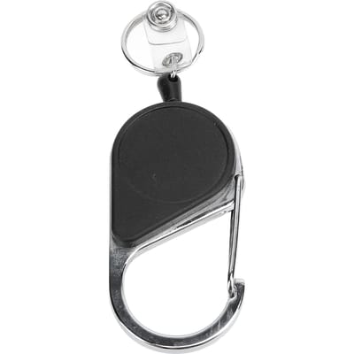 Porte-clés Rétractable ABS Antivol Anti-perte avec Cordon en Nylon Anneau de Clé pour Alpinisme en Extérieur black