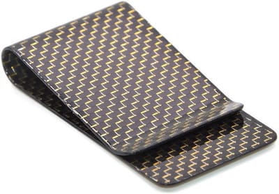 Stijlvolle Carbon Fiber Geldclip voor Bankkaarten en Munten - Luxe en Duurzaam Ontwerp