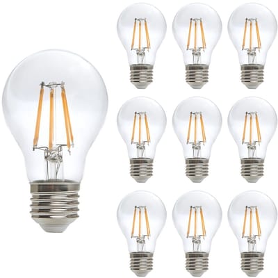 Kobi LED Filamentlamp E27 - 10W - 1200lm - 3000K Warm Wit - 230V - Ø60mm - Voor Woonkamer, Hal of Plafondarmatuur - 10 stuks