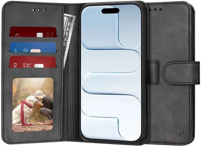 Hoesje geschikt voor Apple iPhone Air - Techsuit Diary Book Wallet Case - Zwart